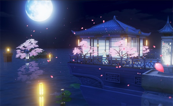 花与剑夜景图