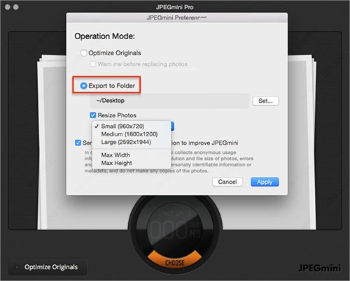 JPEGmini Pro调整图像大小教程2
