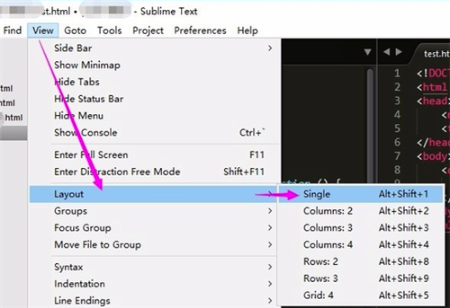 Sublime Text关闭分屏截图3